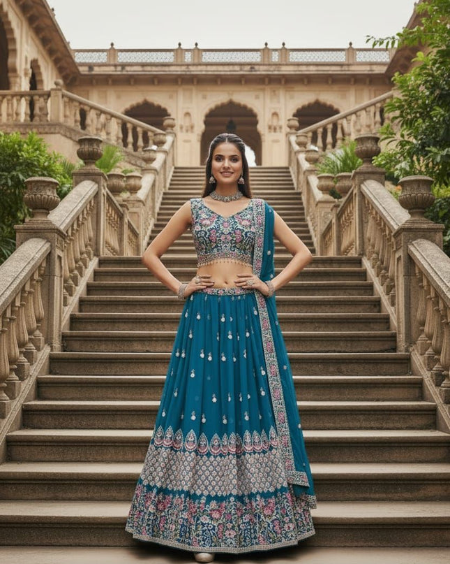 Fashion Dream Women Rama Goergette Lehenga