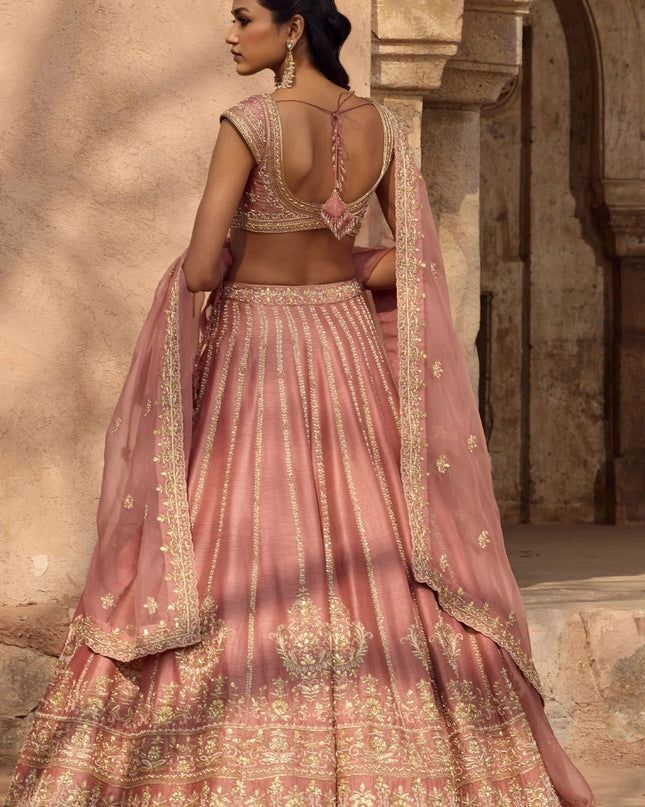 Fashion Dream Women Peach Fancy Fabric Lehenga