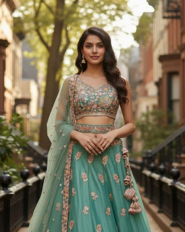 Fashion Dream Women See Green Fandy Lehenga