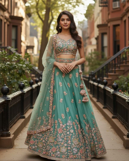 Fashion Dream Women See Green Fandy Lehenga