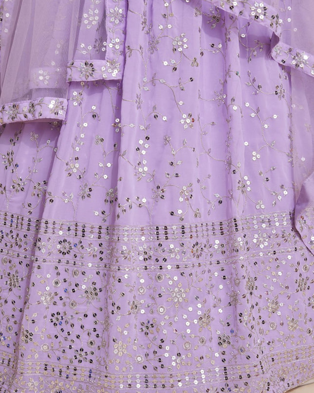 Fashion Dream Women Lavender Georgette Lehenga