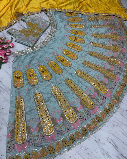 Fashion Dream Women Grey Heavy Slub Silk Lehenga