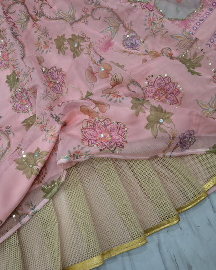 Fashion Dream Women Peach Taby Silk Lehenga
