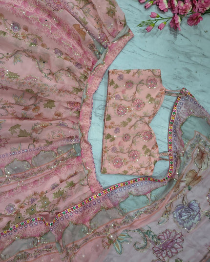 Fashion Dream Women Peach Taby Silk Lehenga