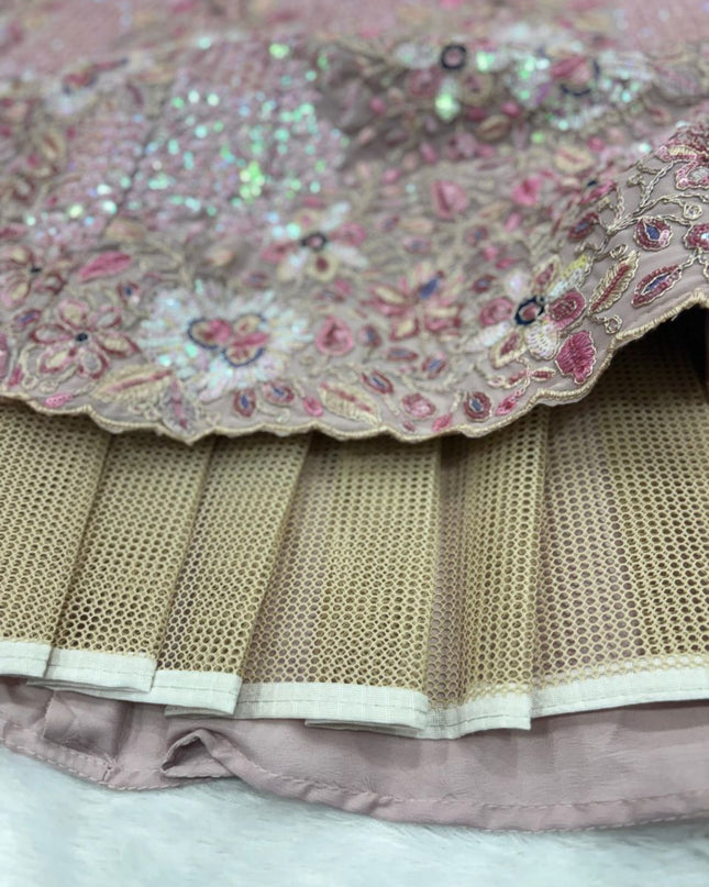 Fashion Dream Women Light Lavender Faux Georgette Lehenga