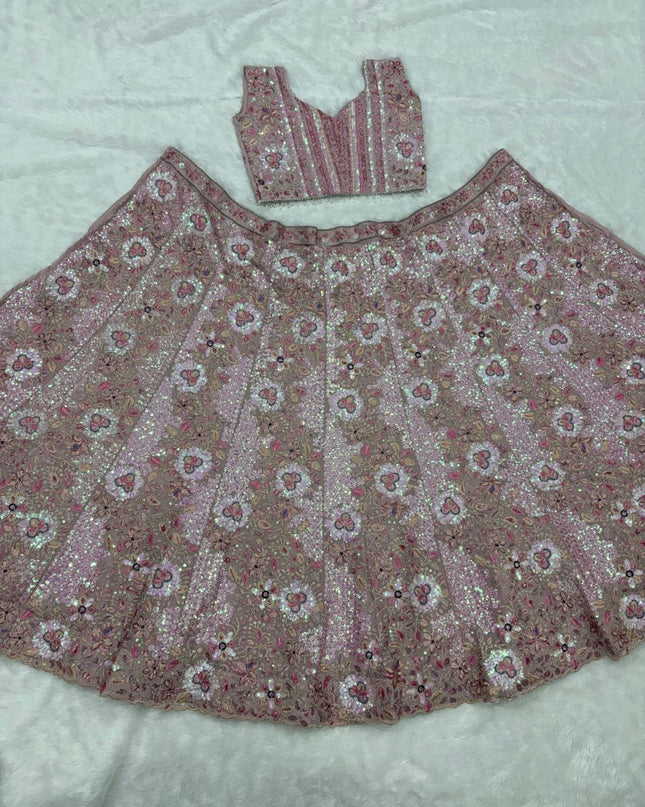 Fashion Dream Women Light Lavender Faux Georgette Lehenga
