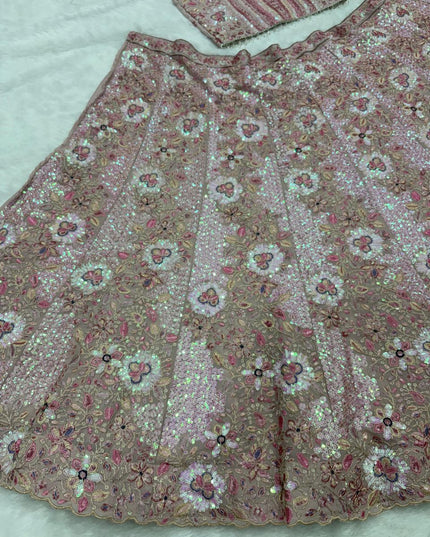 Fashion Dream Women Light Lavender Faux Georgette Lehenga