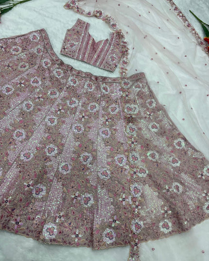 Fashion Dream Women Light Lavender Faux Georgette Lehenga
