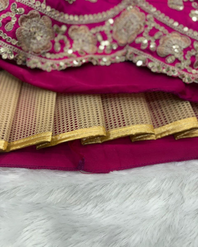 Fashion Dream Women Magenta Two Tone Silk Lehenga
