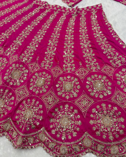 Fashion Dream Women Magenta Two Tone Silk Lehenga