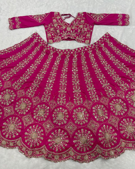 Fashion Dream Women Magenta Two Tone Silk Lehenga