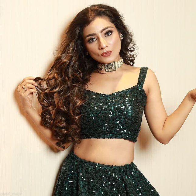 Fashion Dream Women Teal Green Tapeta Satin Silk Lehenga