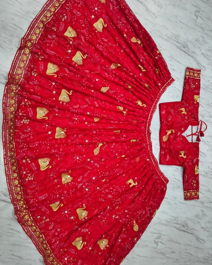 Fashion Dream Women Purple Shaded Georgette Lehenga
