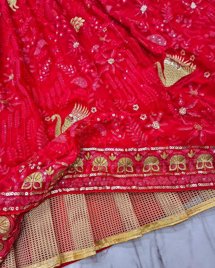 Fashion Dream Women Purple Shaded Georgette Lehenga