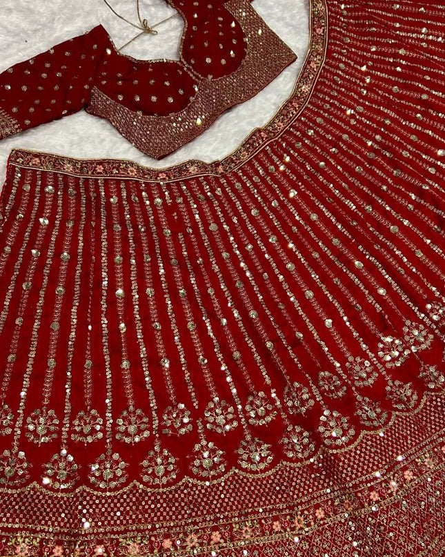 Fashion Dream Women Red Rangoon silk Lehenga