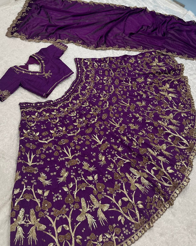 Fashion Dream Women Maroon Star Georgette Lehenga