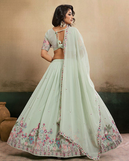 Fashion Dream Women Pista Star Georgette Lehenga