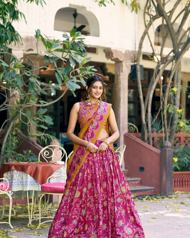 Fashion Dream Women Pink Tasar Silk Lehenga