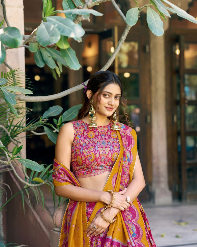 Fashion Dream Women Pink Tasar Silk Lehenga