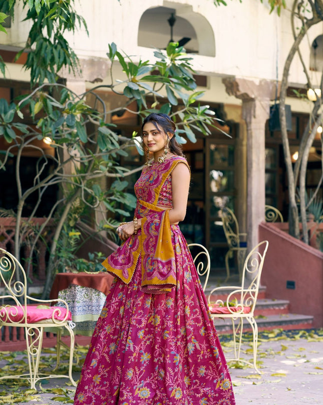 Fashion Dream Women Pink Tasar Silk Lehenga