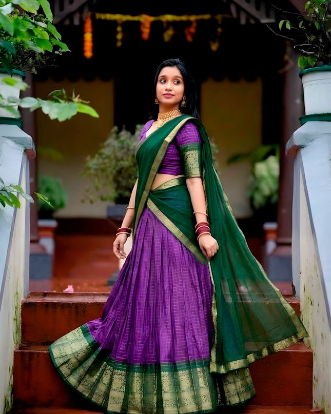 Fashion Dream Women Purple Dola Chex Lehenga