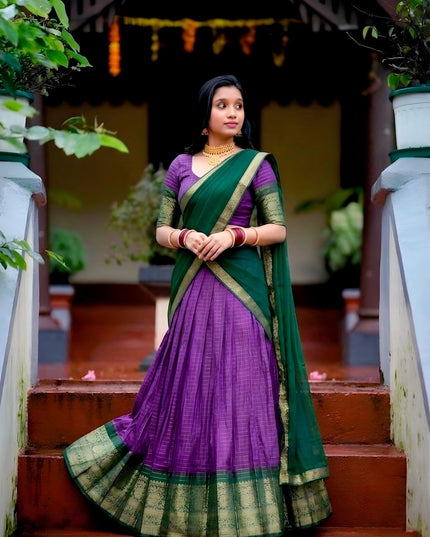 Fashion Dream Women Purple Dola Chex Lehenga