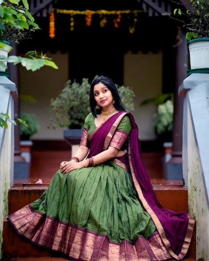 Fashion Dream Women Mahendi Dola Chex Lehenga