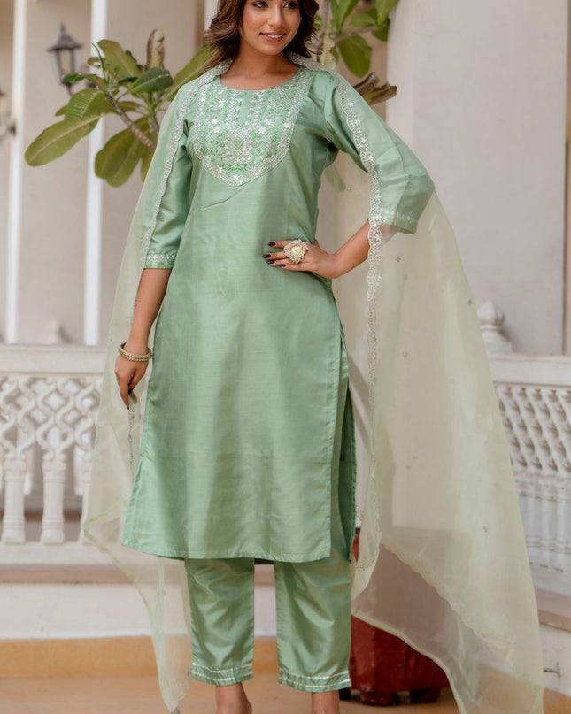 Fashion Dream WOMEN PISTA Silk Blend Designer Readymade Suit