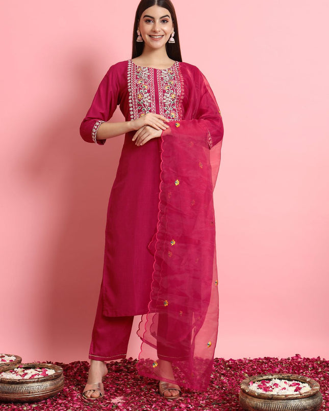 Fashion Dream WOMEN PINK Silk Blend Designer Readymade Suit