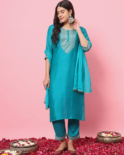 Fashion Dream WOMEN RAMA Silk Blend Designer Readymade Suit