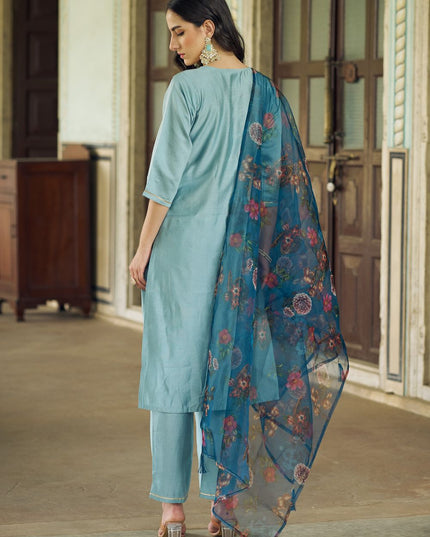 Fashion Dream WOMEN SKY Viscose Rayon Designer Readymade Suit