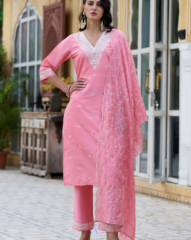 Fashion Dream WOMEN PISTA Silk Blend Designer Readymade Suit