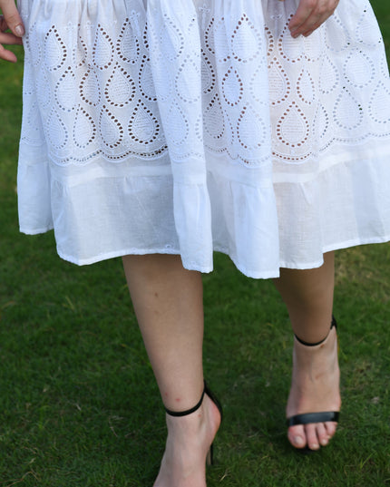 White Hakoba Cotton Dress for Women
