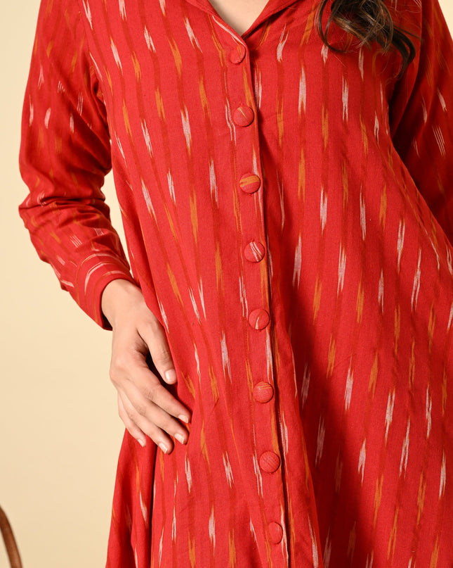 Ikat Shirt Dress Handloom Loose Fit Style