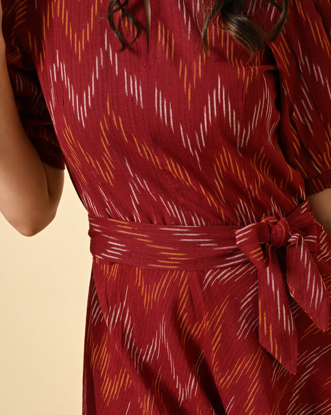 Ikat Fit and Flare Dress for Women