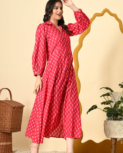 Blush Pink Puff Sleeve Dress Canada