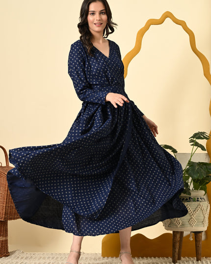 Khadi Work Angrakha Style Women Dress
