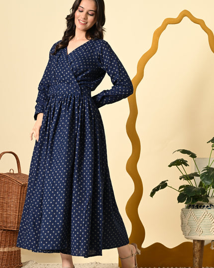 Khadi Work Angrakha Style Women Dress