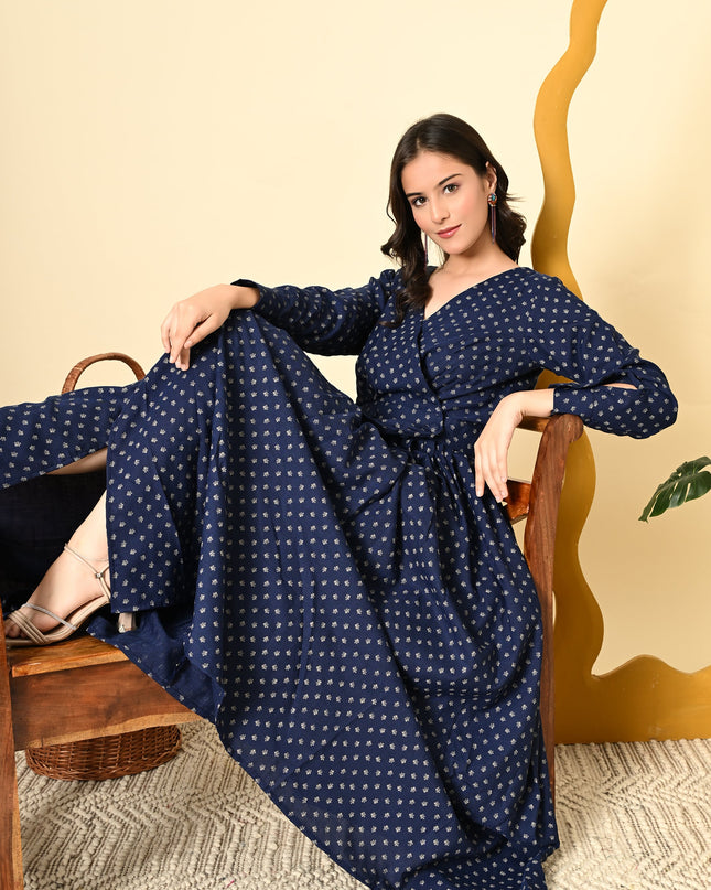 Khadi Work Angrakha Style Women Dress