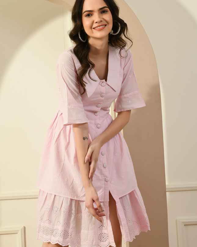 Pink Hakoba Big Collar Dress for Women Canada