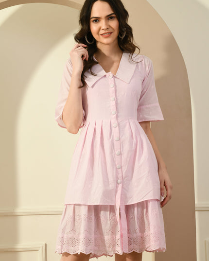 Pink Hakoba Big Collar Dress for Women Canada