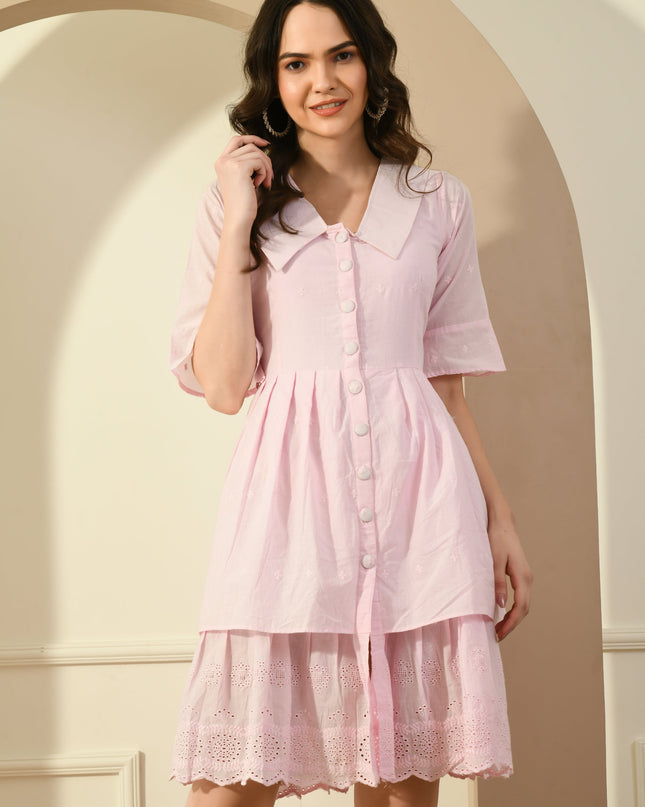 Pink Hakoba Big Collar Dress for Women Canada