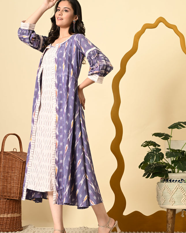 Petunia Ikat Puff Sleeve Jacket Set
