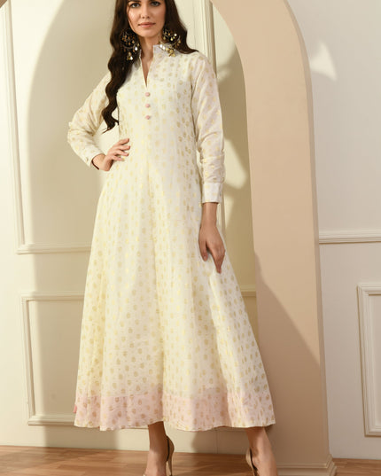 Chanderi Khadi Anarkali Kurta for Women