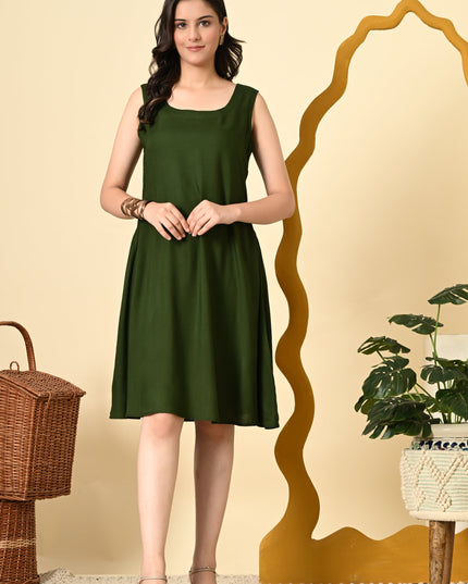 Green Indo Western Dress with Golden Jacket Co-ord Set