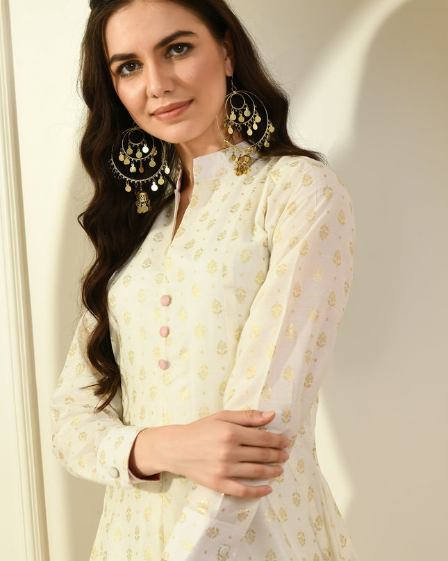 Chanderi Khadi Anarkali Kurta for Women