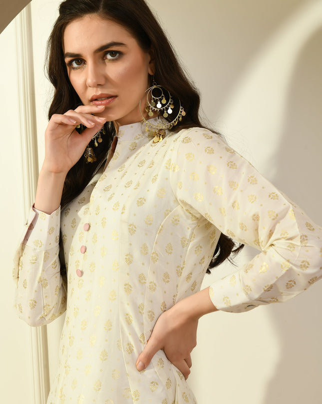Chanderi Khadi Anarkali Kurta for Women