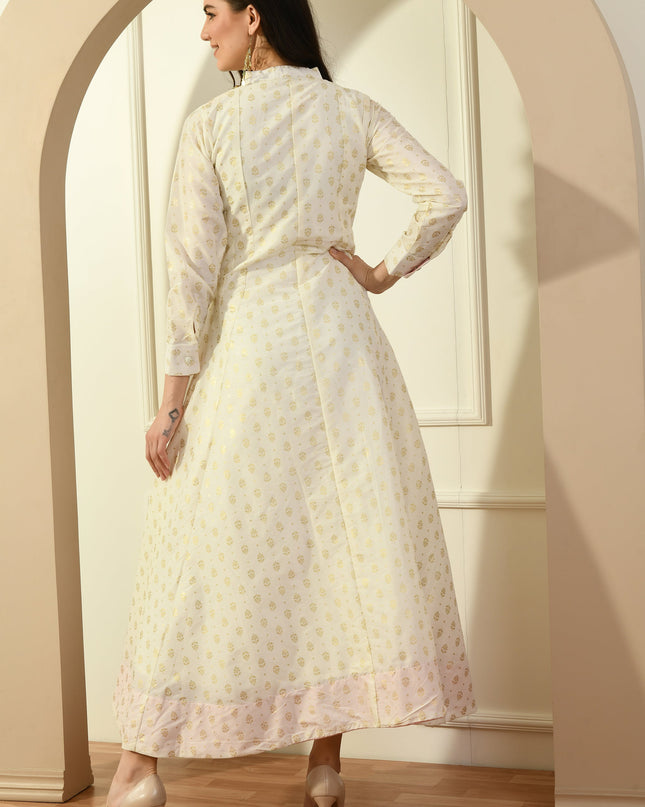 Chanderi Khadi Anarkali Kurta for Women