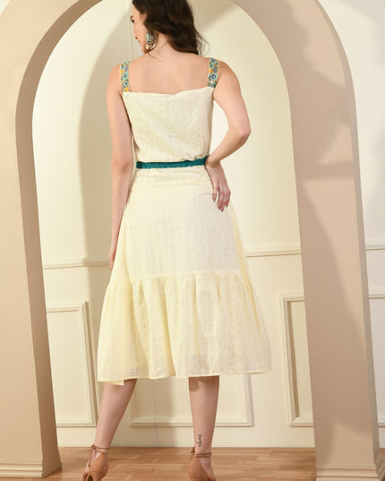 Off White Hakoba Embroidered Belt Dress