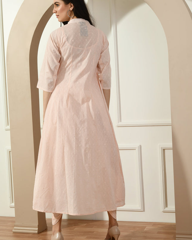 Peach Hakoba Patiala Jacket Set Ethnic Wear